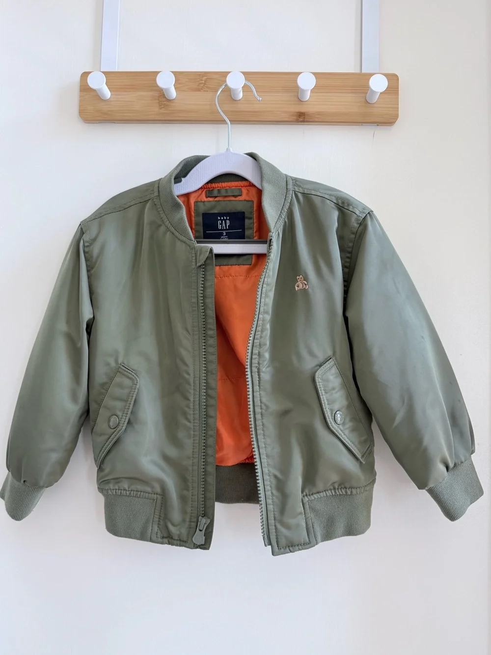 baby GAP Mesculen Green Bomber Jacket for 3 years toddler